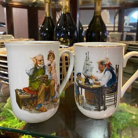 Set of 3, Official Norman Rockwell Collectible Mug with 24K Trim Vintage - Picture 3 of 10